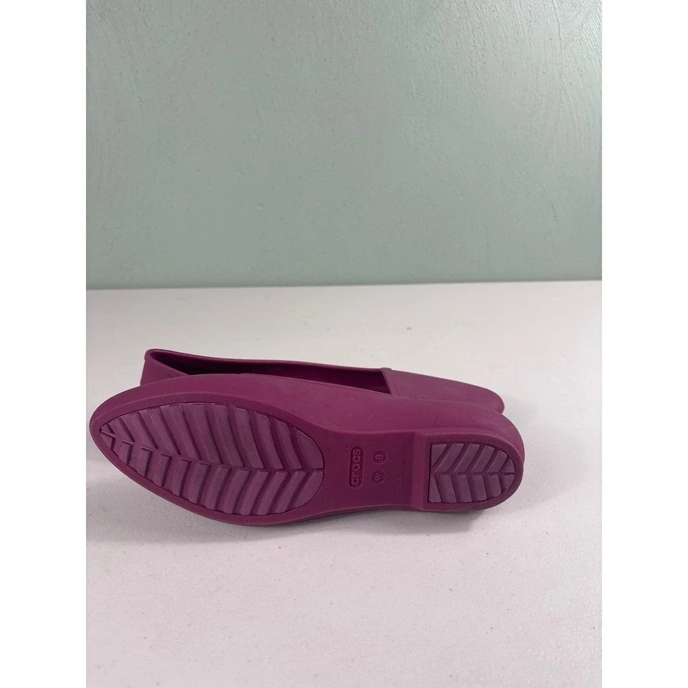Crocs Women's Size 8 Magenta Slip On‎ Ballet Flats Iconic Comfort Shoes Clogs